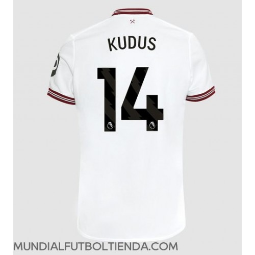 Camiseta West Ham United Mohammed Kudus #14 Segunda Equipación Replica 2023-24 mangas cortas